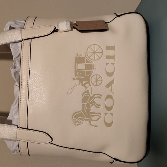 NWT new chalk, vanilla cream Coach bag leather purse (cream/yellow inside) - Picture 2 of 10